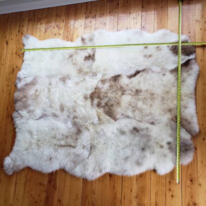 Shorn Short Wool Natural Spotted Icelandic 6-pelt fur throw blanket or area rug