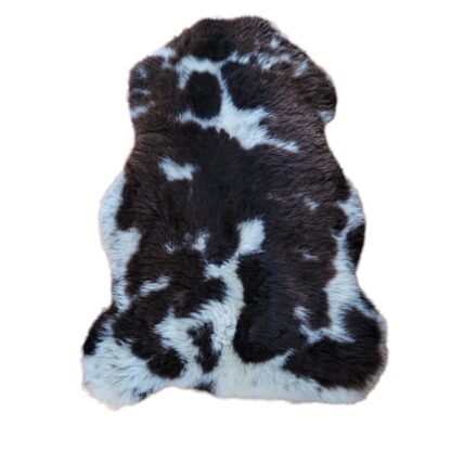 Natural Brown spotted sheepskin rug or accent throw