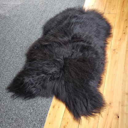 natural Black icelandic sheepskin rug