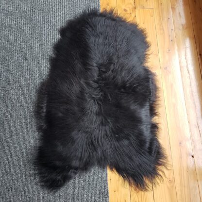 natural black icelandic sheepskin rug