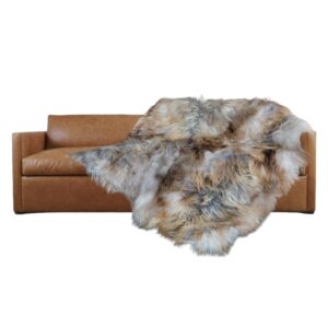 Sheepskin Throw - Natural Grey, Palomino, Cinnamon soft long hair Icelandic sheepskin rectangle rug