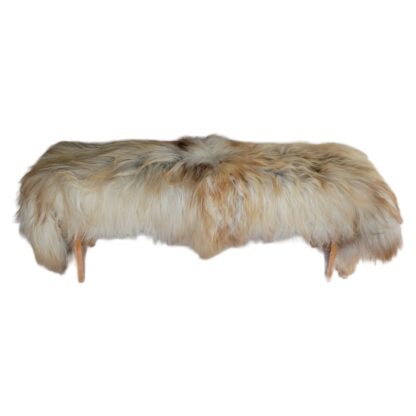 Sheepskin rug throw for chair, bench or sofa - gray cinnamon Palomino
