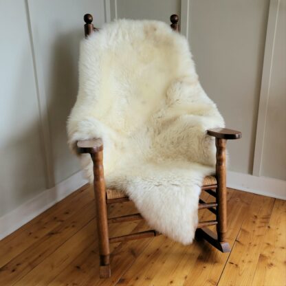 lambswool sheepskin throw for sofa or chair natural white color