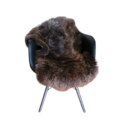 Large Brown Sheepskin Rug on chair