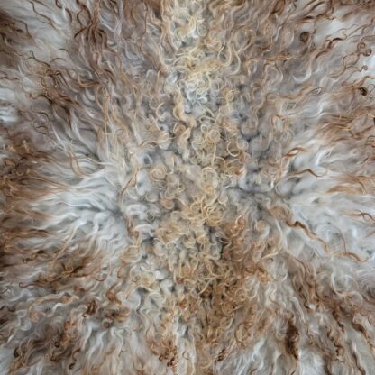 Large copper sheepskin long hair throw rug Icelandic