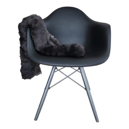 Grey Icelandic lambskin rug in chair