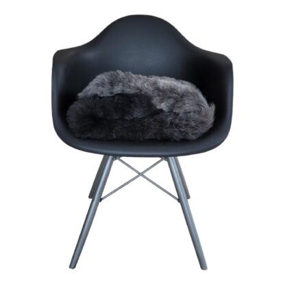Grey Icelandic lambskin rug in chair