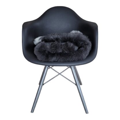 grey lambskin on chair