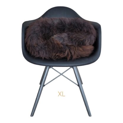 brown sheepskin rug in chair