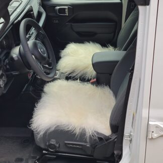 Genuine Icelandic Sheepskin Chair Pads Set of 2 - 16" x 16" Natural Wool Seat Covers - Image 4