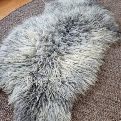 Very Large Gray Gotland Crossbreed Sheepskin Rug (49
