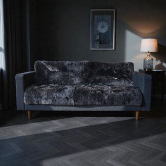 Gray Icelandic Rectangle Sheepskin Rug | Natural Sofa Cover, Throw or Area Rug