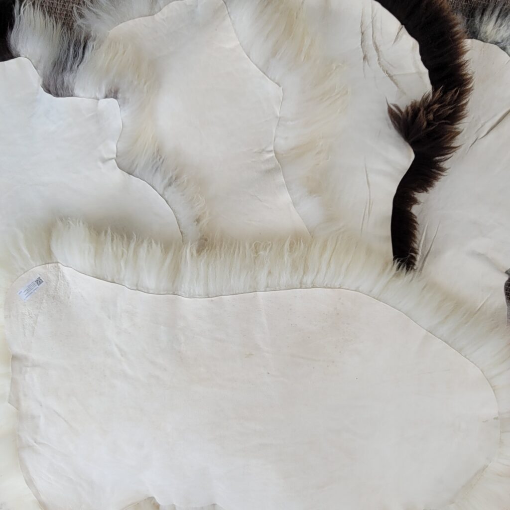 Backside of sheepskin pelt