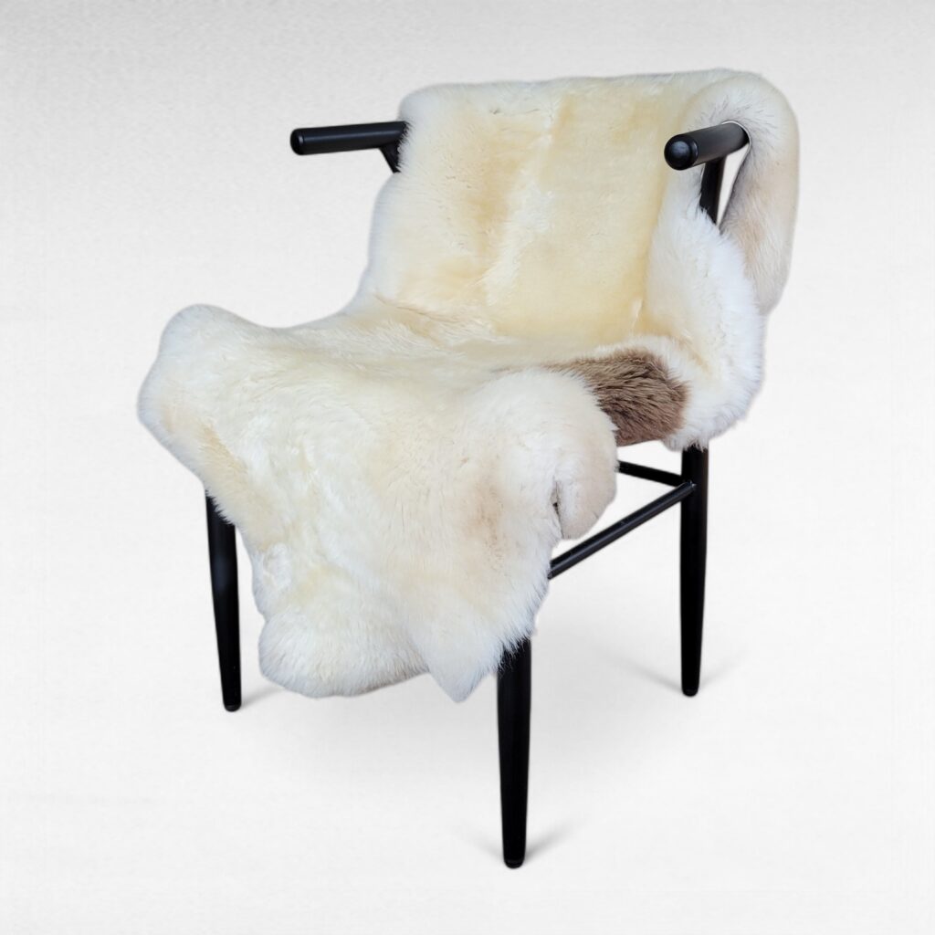 Tan + Brown Spot Beige Luxury Sheepskin (49" x 32")