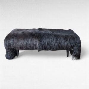 Genuine Black Icelandic Sheepskin bench Cover 86 in. x 32 in.