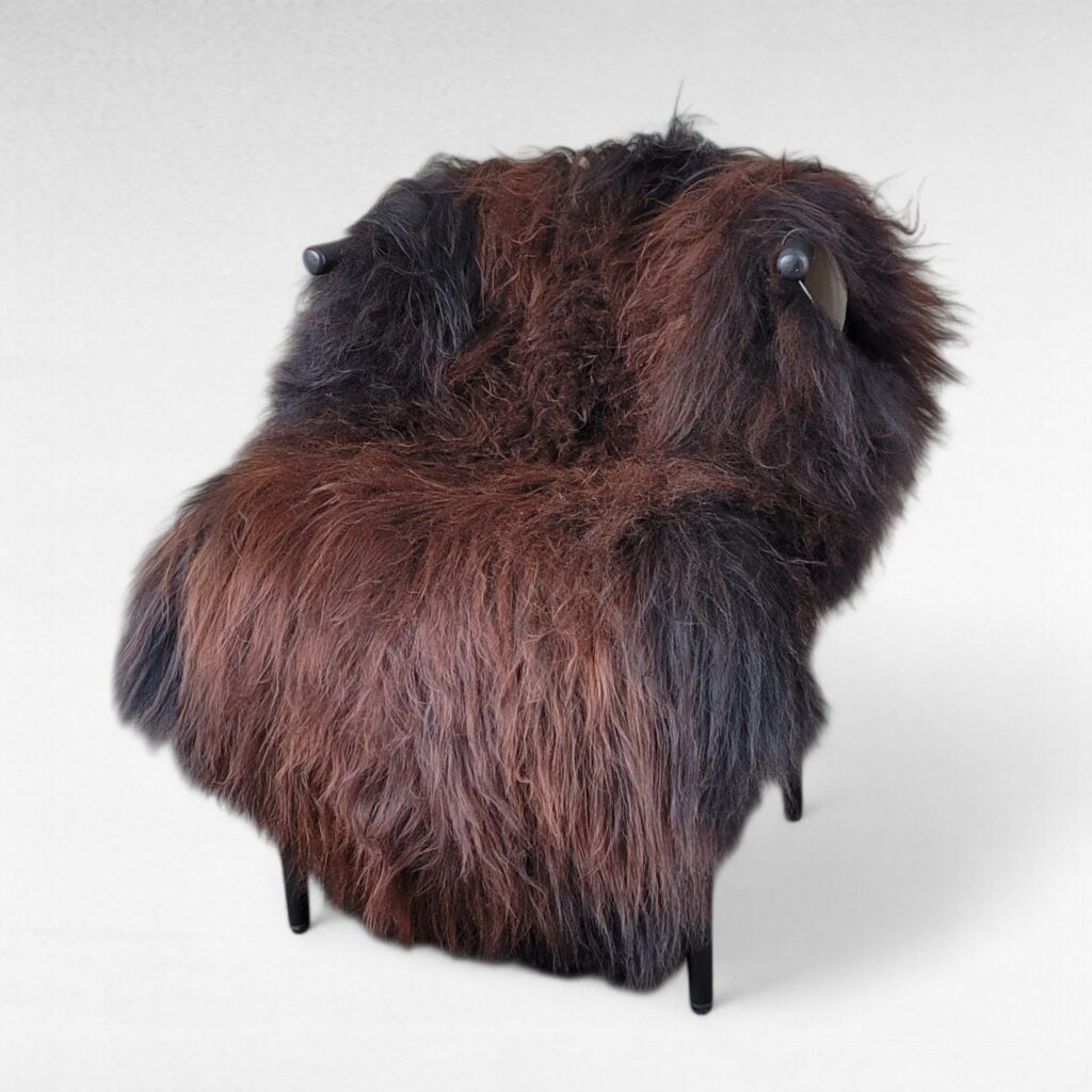 XL Deep Mahogany Moorit Long Hair Icelandic Sheepskin (57" x 36")