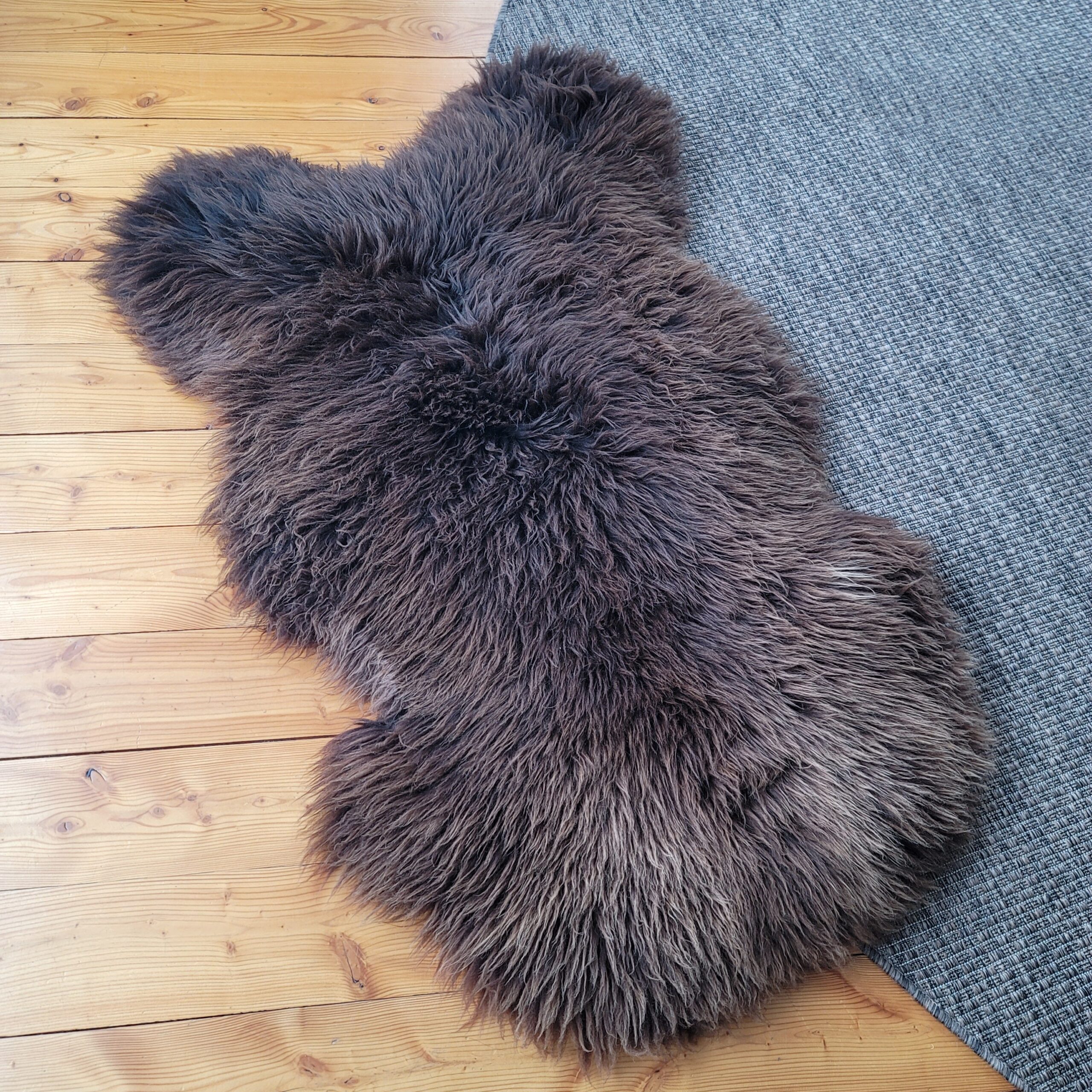 Large Soft Plush Lofty Brown Genuine Dutch Sheepskin 49" x 32" Large Soft Plush Lofty Brown Genuine Dutch Sheepskin 49" x 32" - Image 3