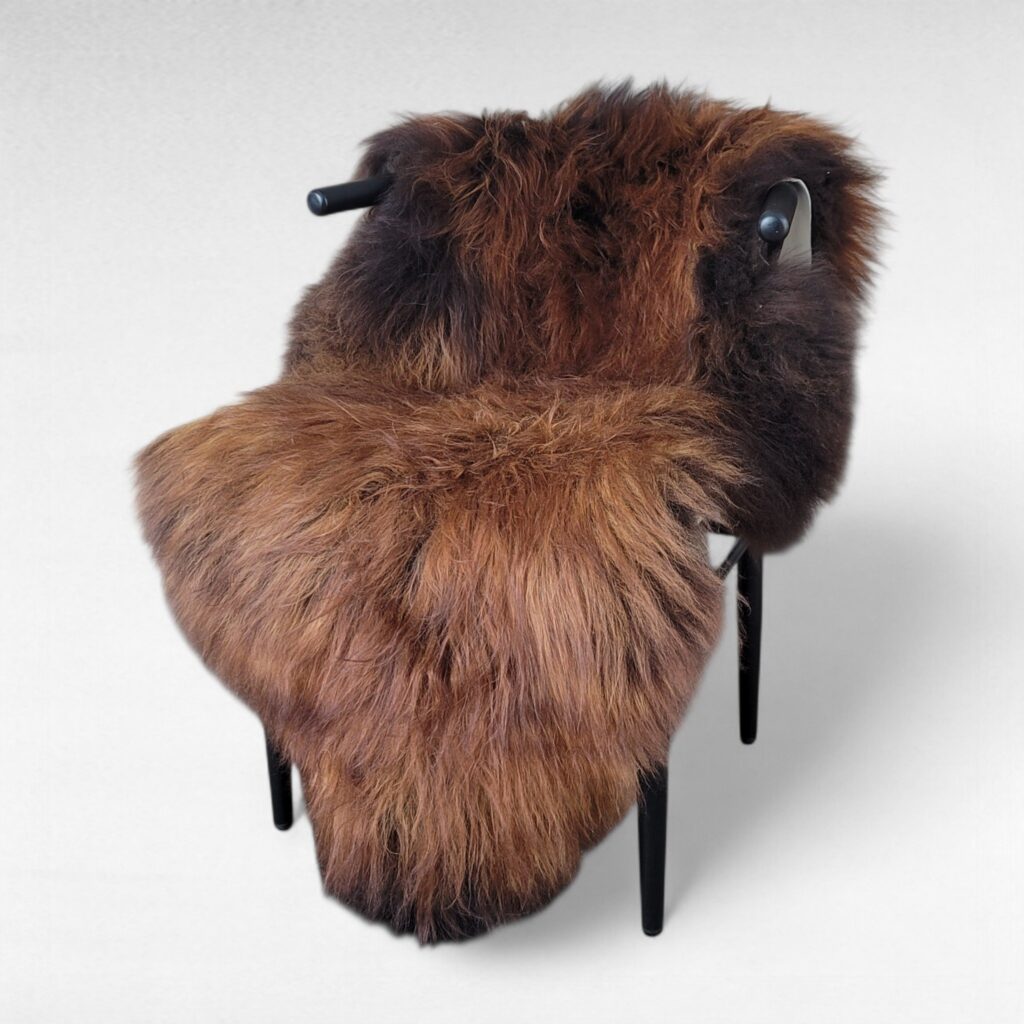 Extra Large Long Hair Moorit Genuine Icelandic Sheepskin Fleece (54" x 32")