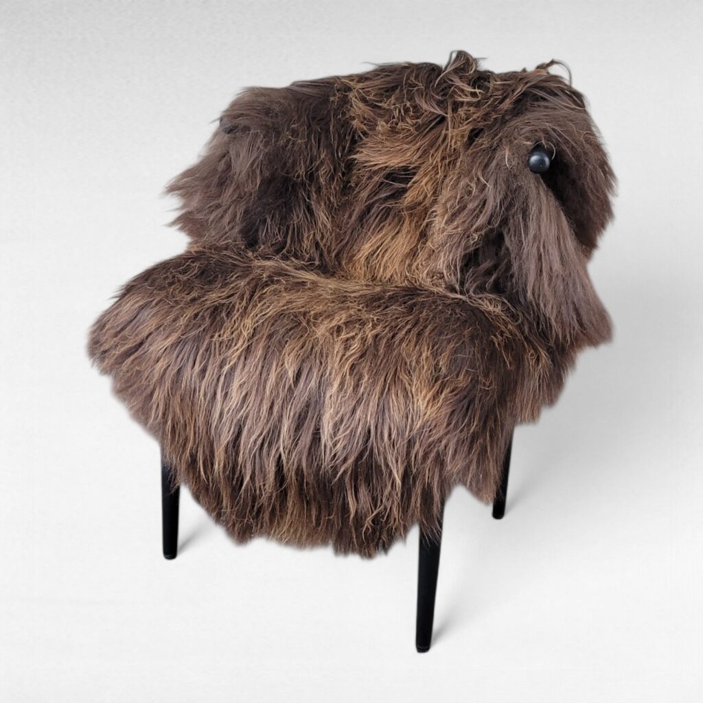 Genuine Rusty Brown Long Wool Icelandic Sheepskin Rug (53" x 37")