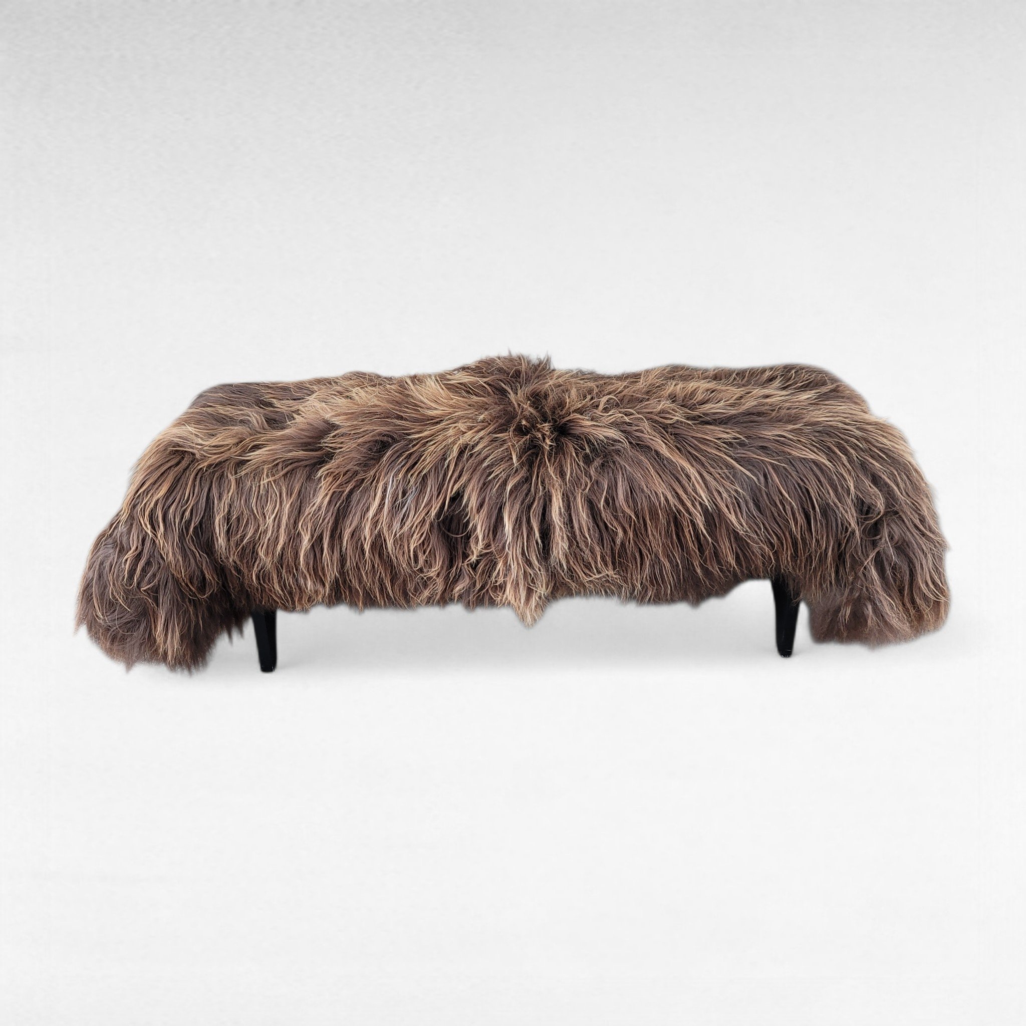 Brown Double Long Icelandic Sheepskin Rug XXL two pelt sheepskin