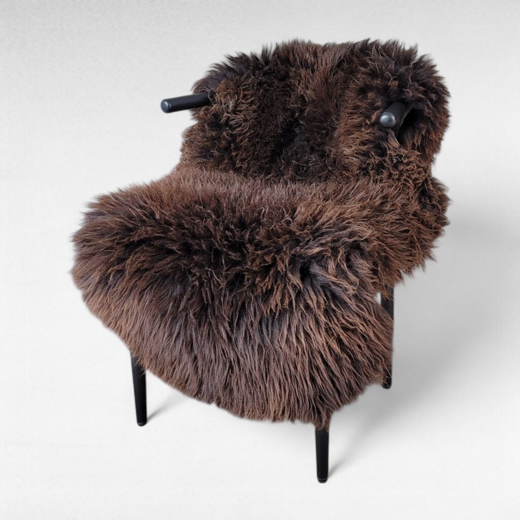 XXL Thick Lofty Natural Brown Sheepskin Rug - Large Genuine Sheep Pelt (49" x 30")