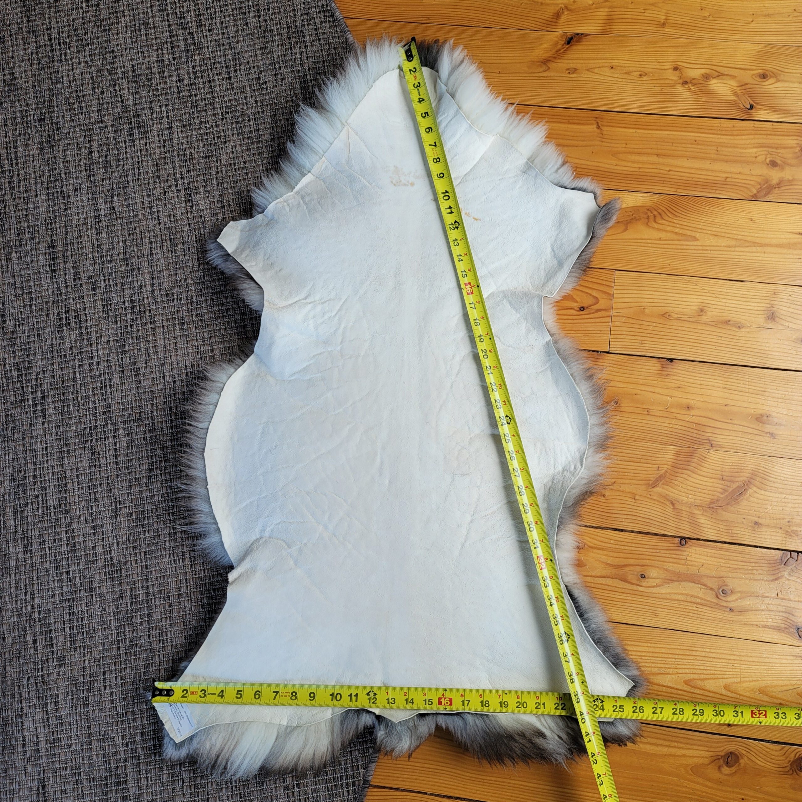 Plush Gray + Tan German Sheepskin 41" x 26" - Image 5