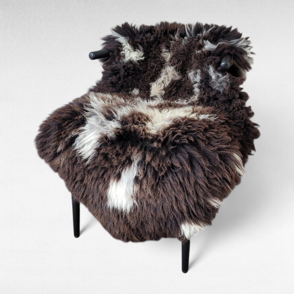 XXL Thick Lofty Natural Spotted Sheepskin Rug - Large Genuine