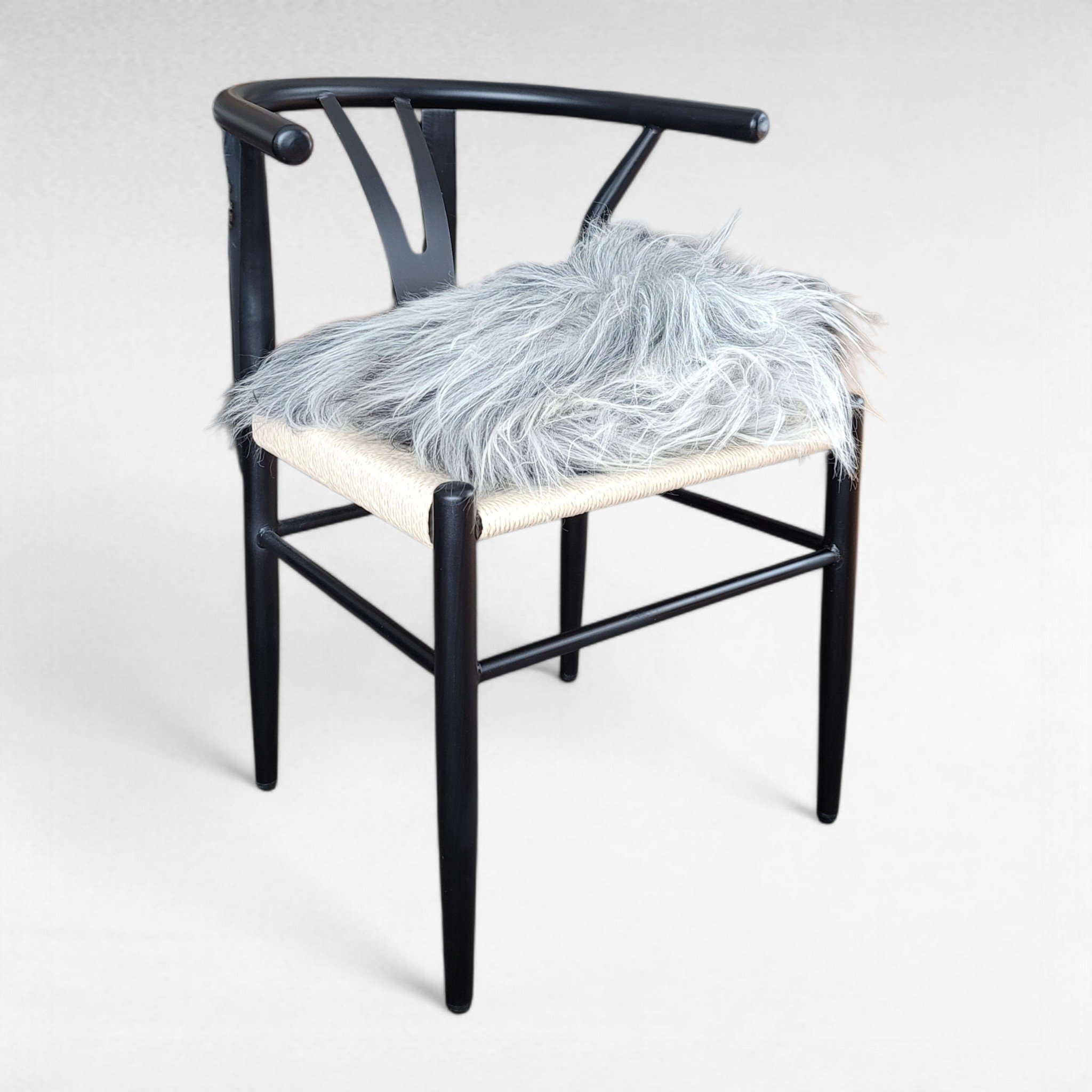 Small Silver Heidschnucke Sheepskin Accent Rug - Image 2