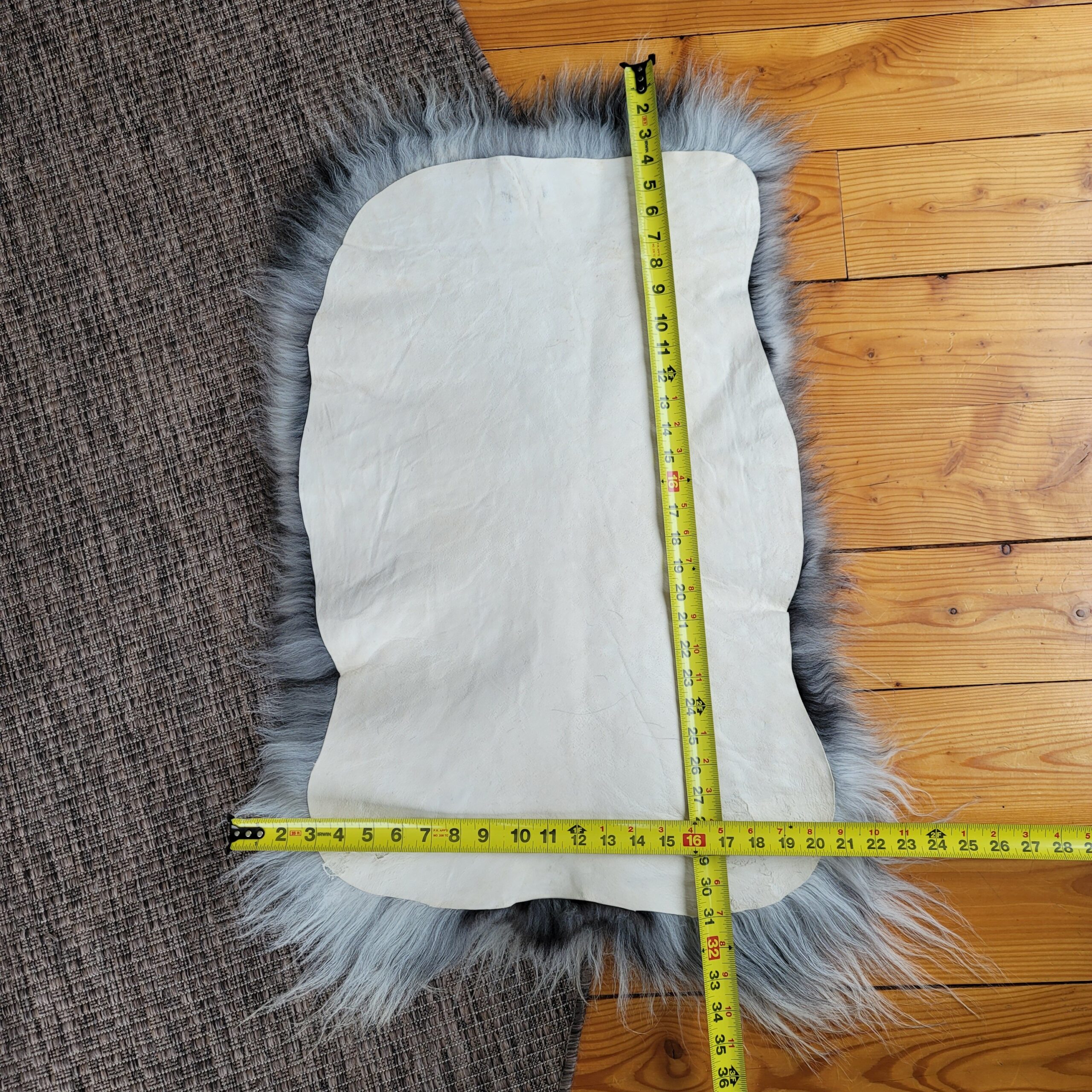 Small Silver Heidschnucke Sheepskin Accent Rug - Image 6
