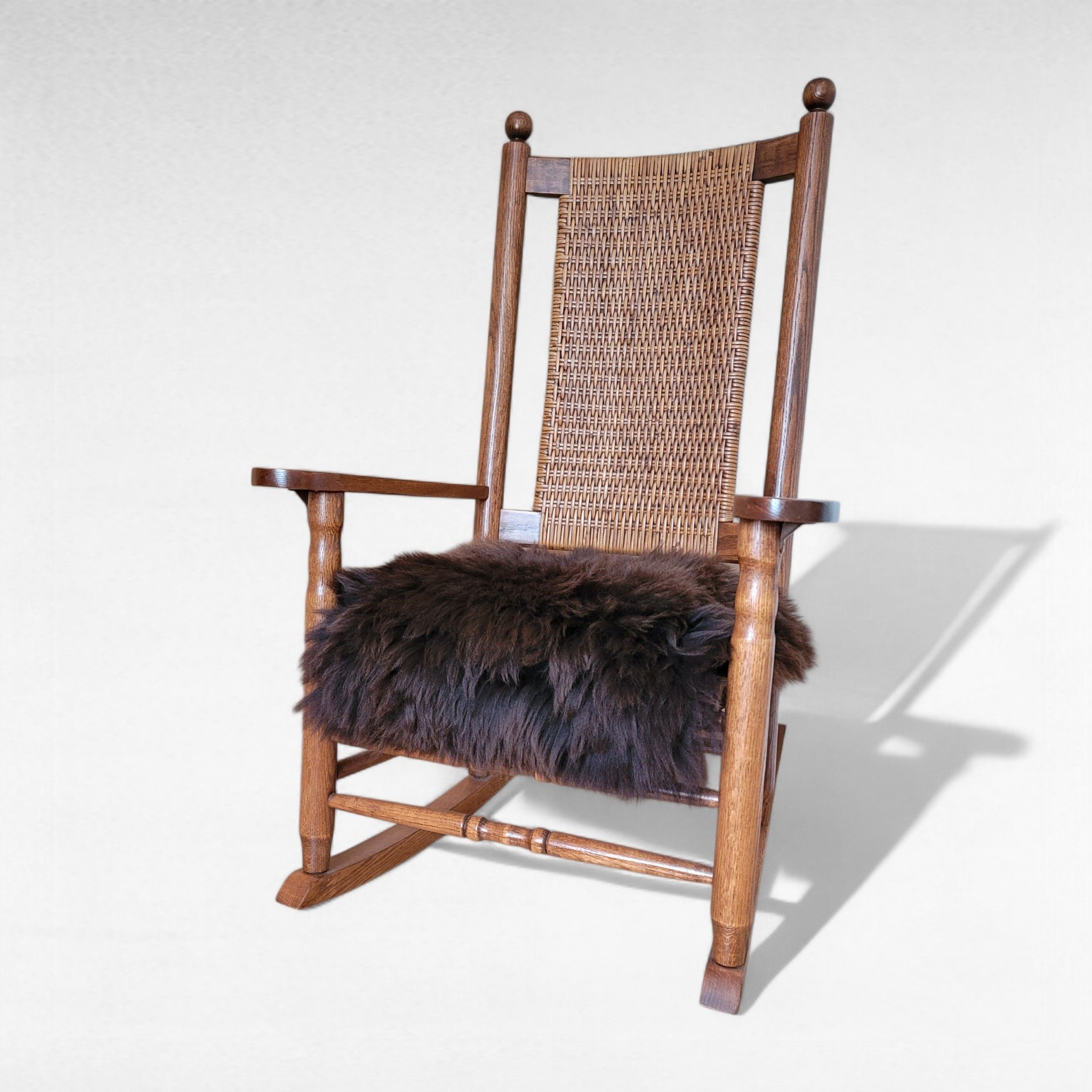 Long Thick Wool Sheepskin Chair Pads Set of 2 - 22x22 (16x16) - Brown Natural Seat Cushions Long Thick Wool Sheepskin Chair Pads Set of 2 - 22x22 (16x16) - Brown Natural Seat Cushions - Image 3