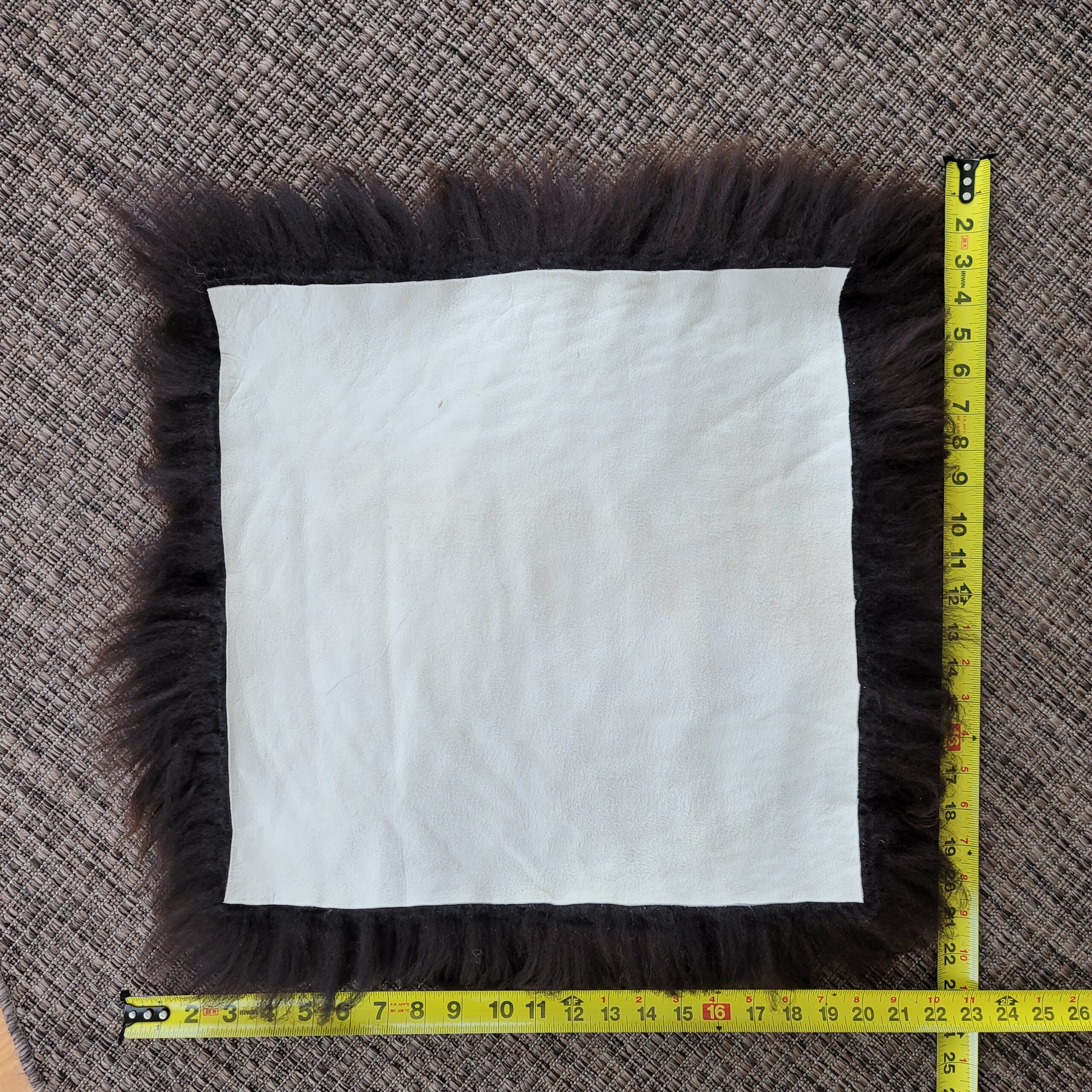 Long Thick Wool Sheepskin Chair Pads Set of 2 - 22x22 (16x16) - Brown Natural Seat Cushions Long Thick Wool Sheepskin Chair Pads Set of 2 - 22x22 (16x16) - Brown Natural Seat Cushions - Image 8