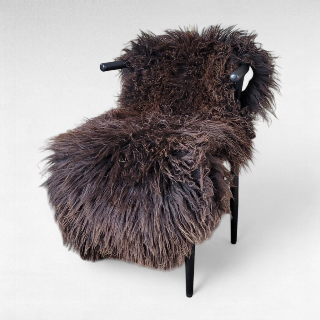 Shaggy Long Wool Big Brown  Dutch Sheep Pelt