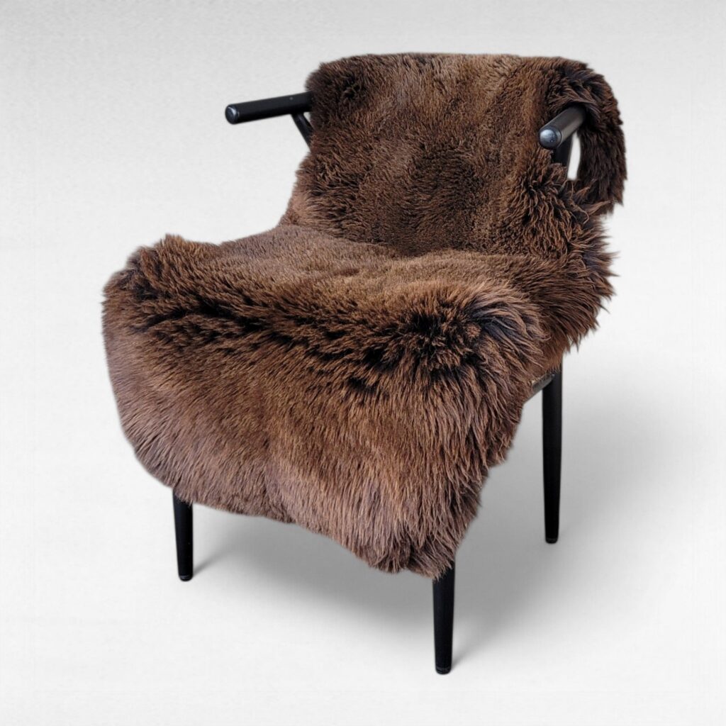 Plush Shorter Wool Dutch Brown Sheepskin Rug 46″ x 26″