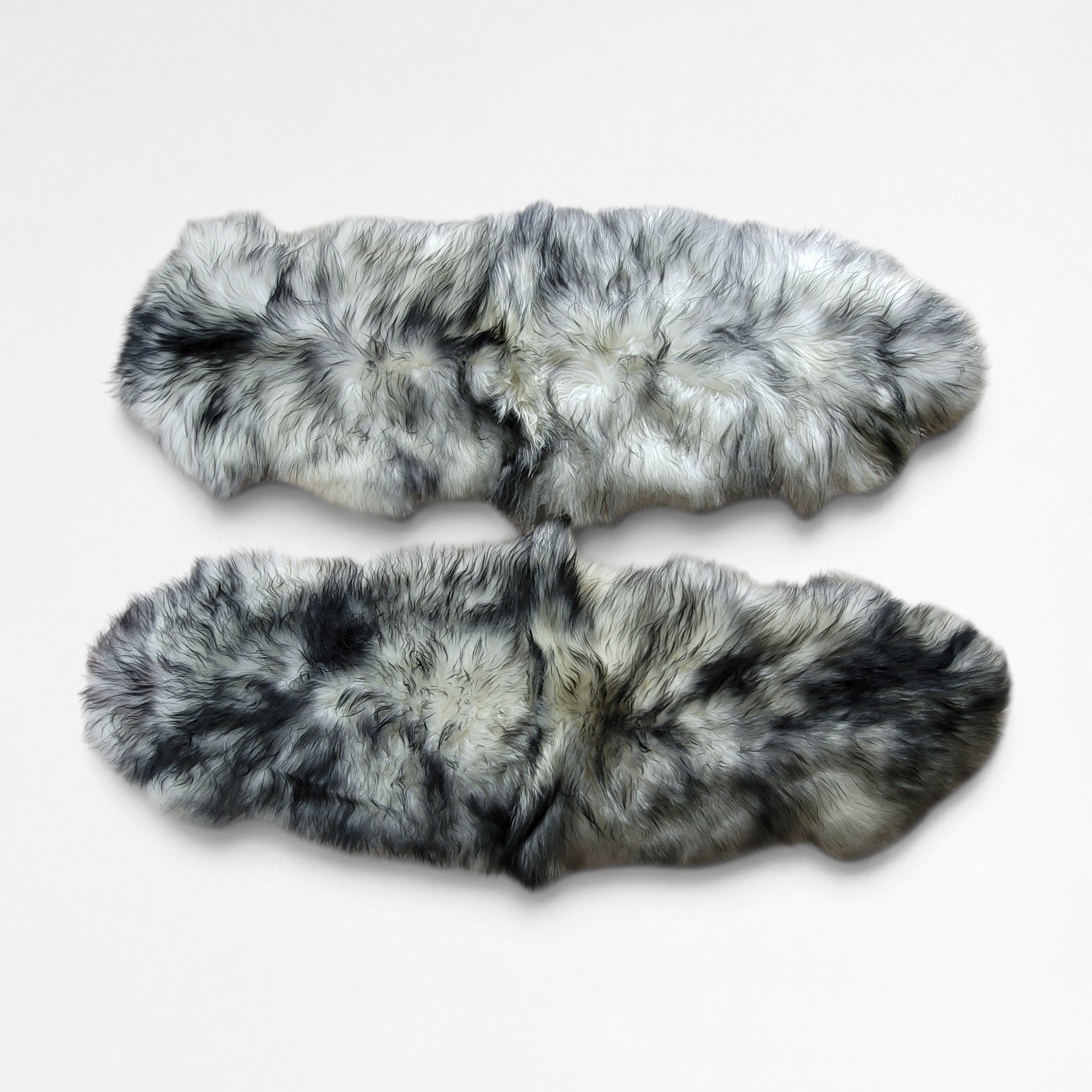 Icelandic Double Sheepskin Seat Cover or Runner Rug - Gray Tip - Image 6