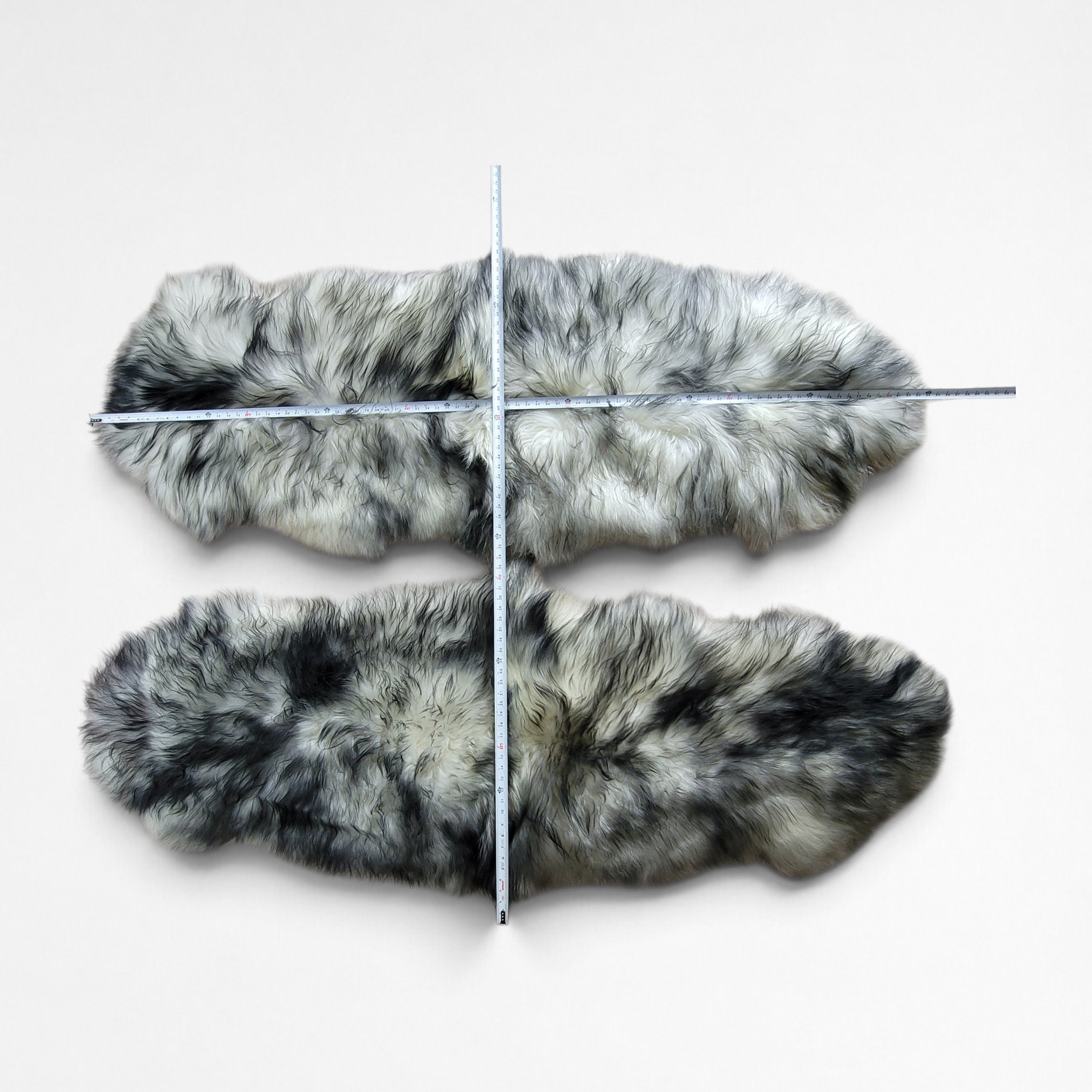 Icelandic Double Sheepskin Seat Cover or Runner Rug - Gray Tip - Image 9