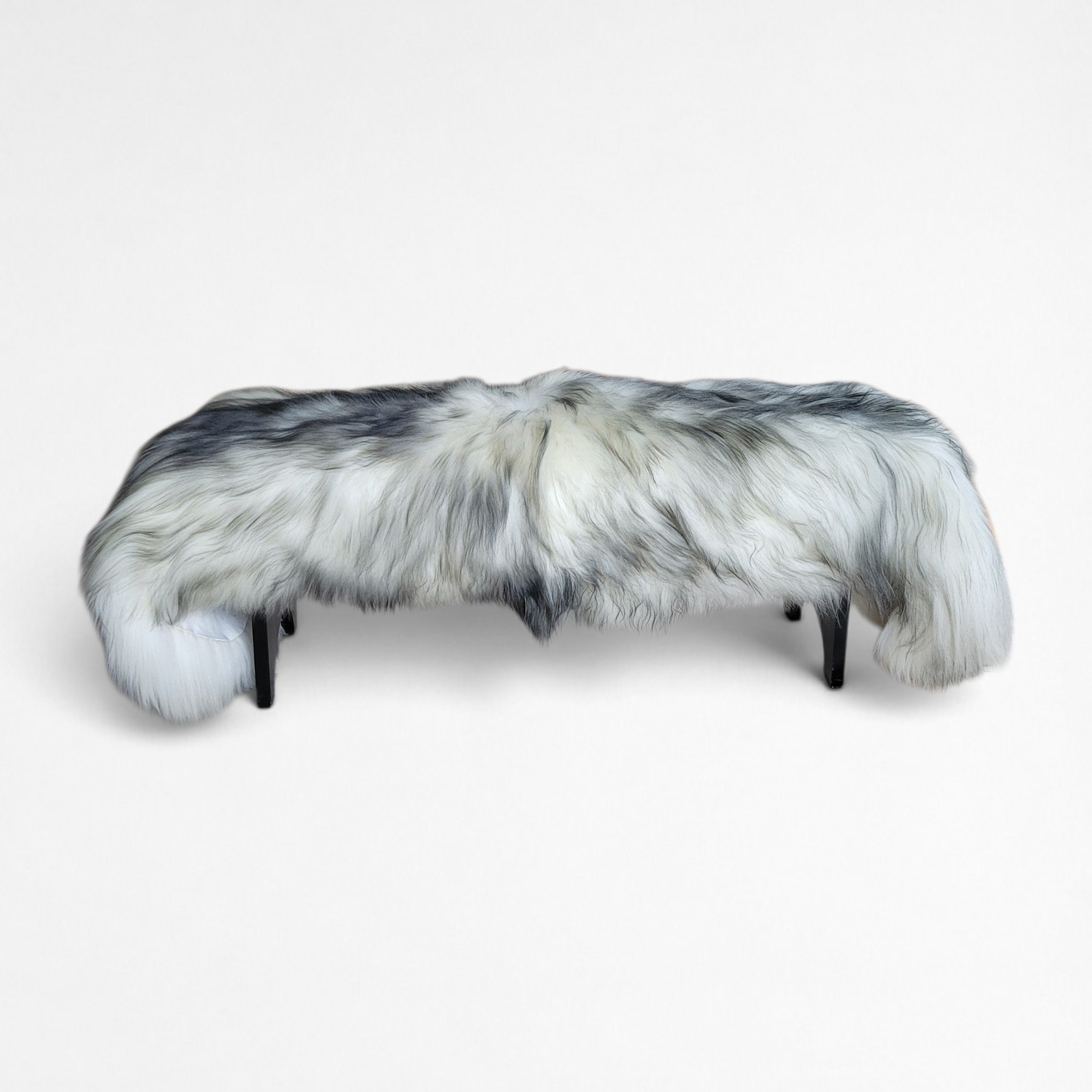 Icelandic Double Sheepskin Seat Cover or Runner Rug - Gray Tip - Image 7