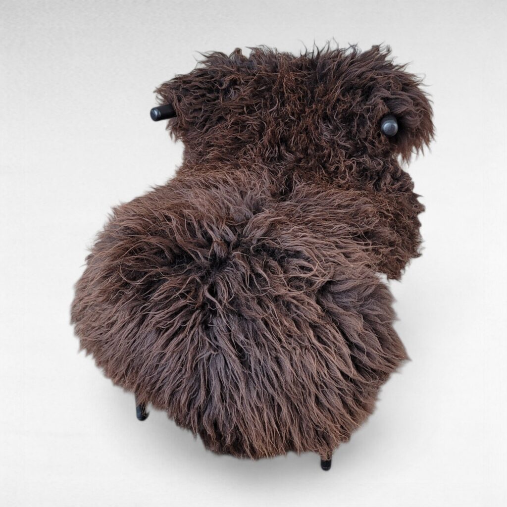 Big Lofty Thick Long Wool Brown Sheepskin Pelt 51" x 29"