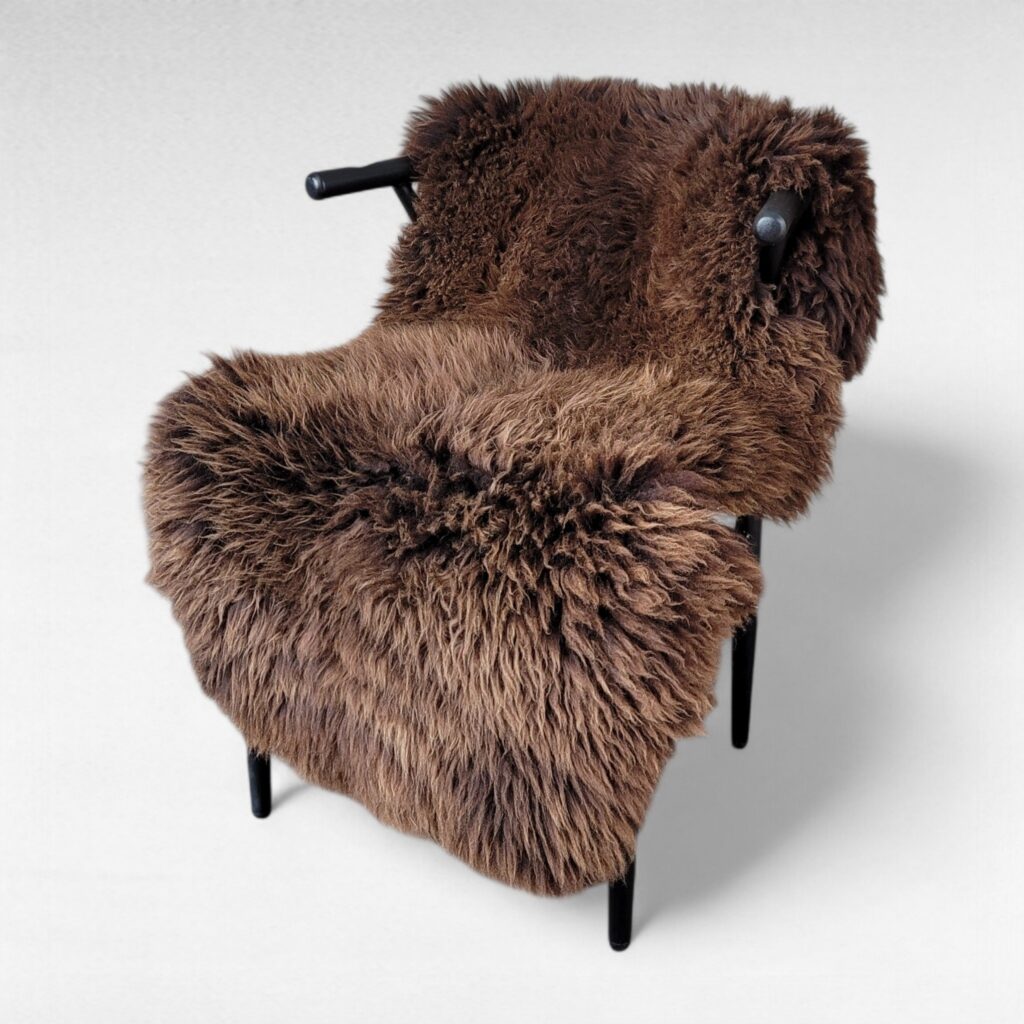 Large Warm Brown Soft Sheepskin Throw 50" x 29"