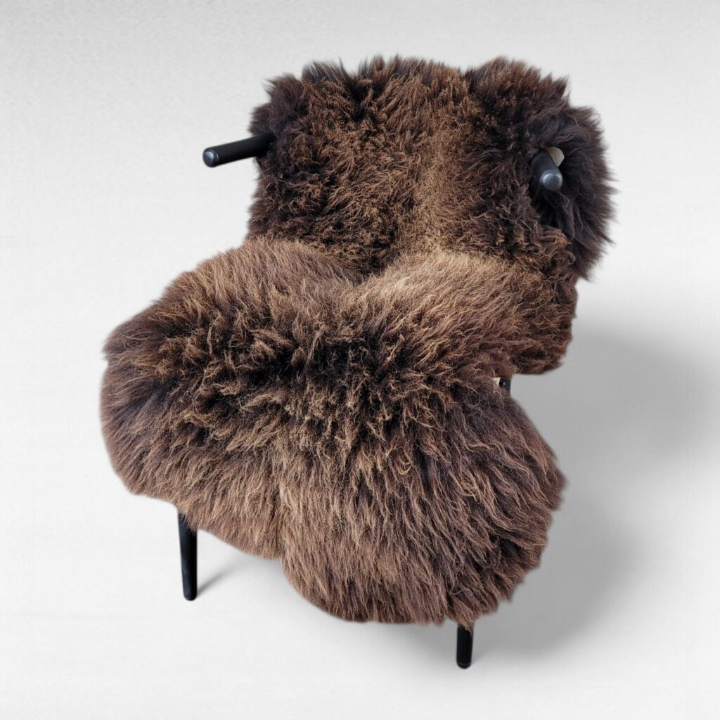 Woolly Soft Dense Big Brown Sheepskin 52″ x 32″