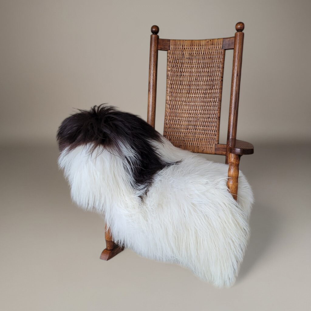 Icelandic Sheepskin White + Dark Spot 51 x 36