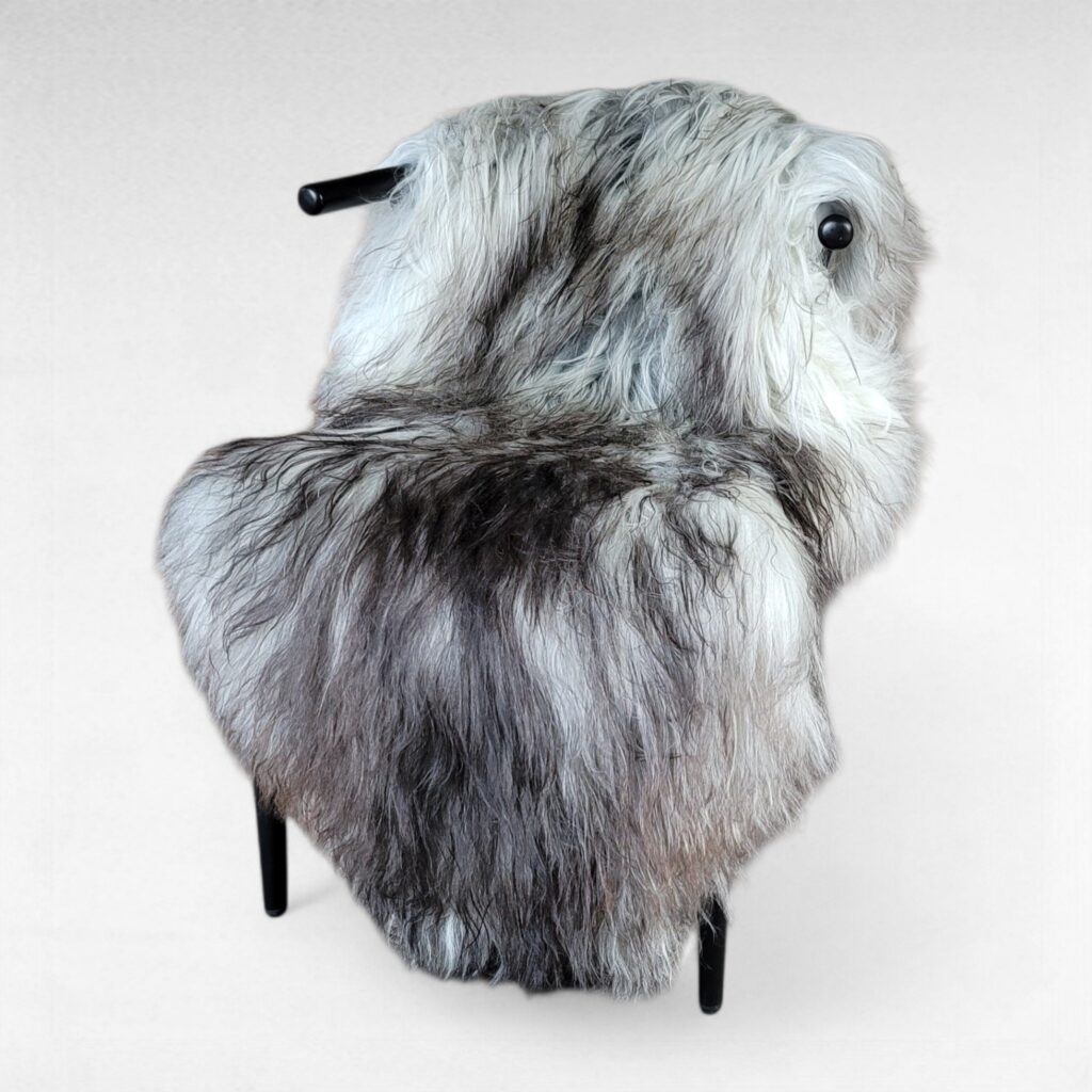 XXL Large Lux Gray Moorit Icelandic Sheepskin Rug