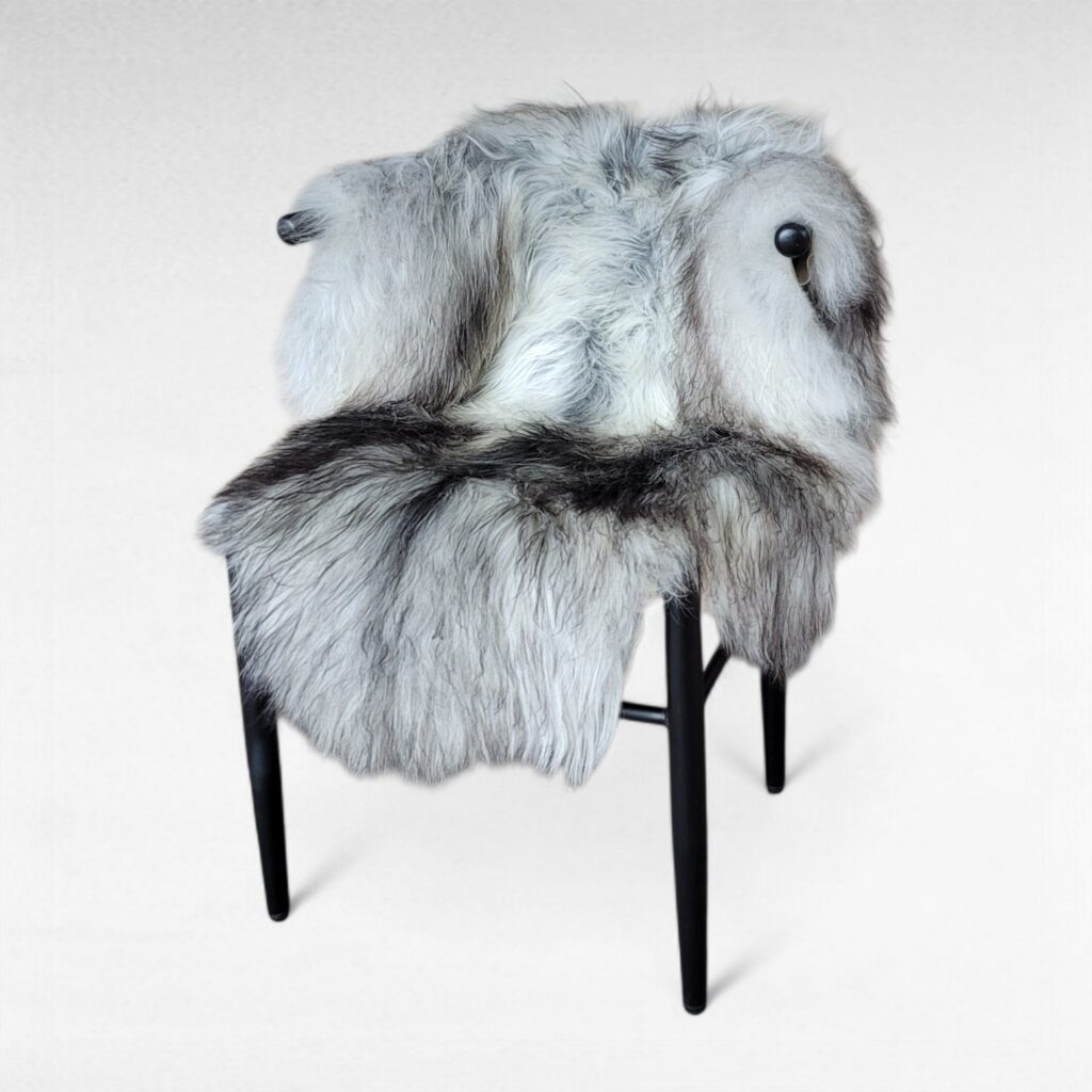 XXL Beautiful Shape Gray Moorit Icelandic Sheepskin