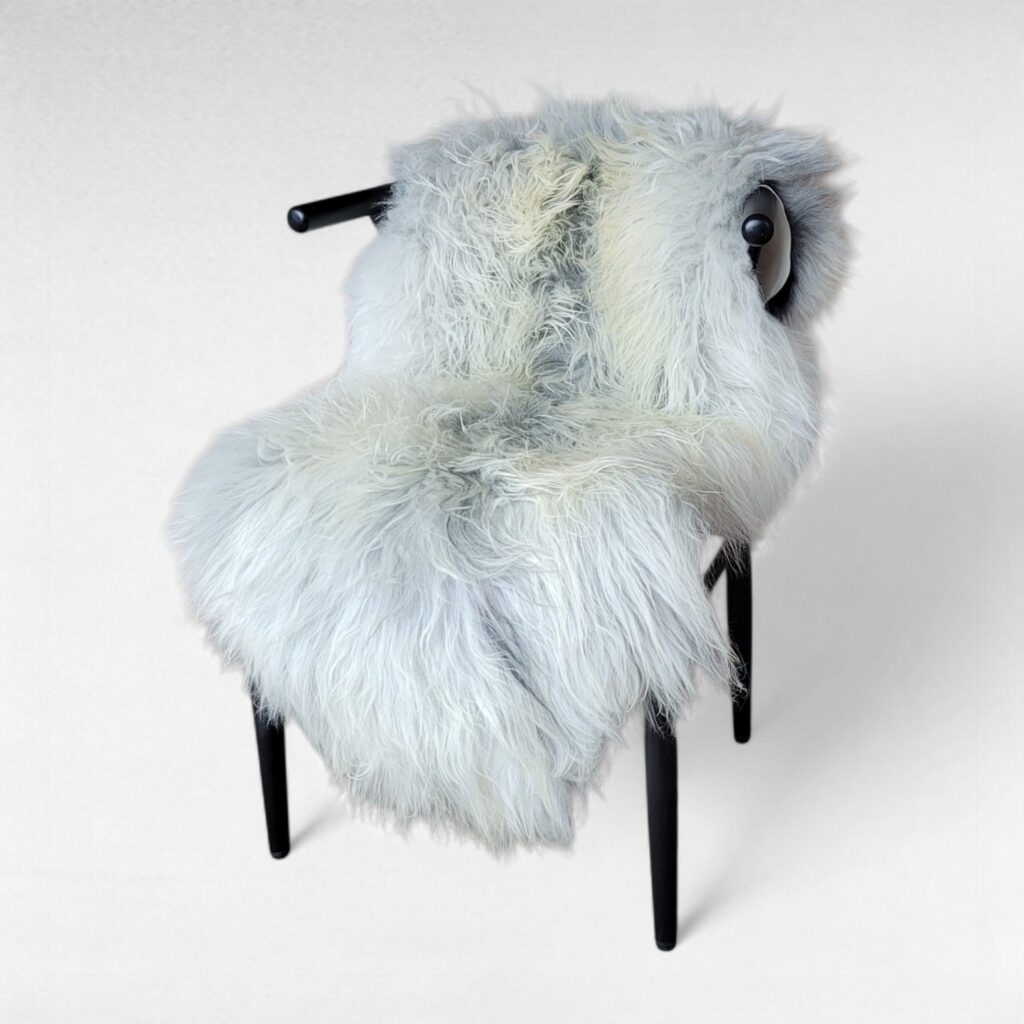 Narrow Beige + Light Gray Moorit Icelandic Sheepskin (50