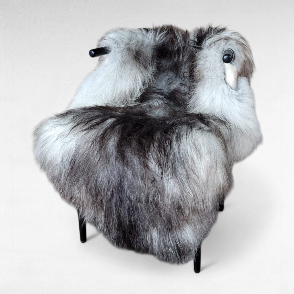 XL Rare Black Gray Moorit Icelandic Sheepskin