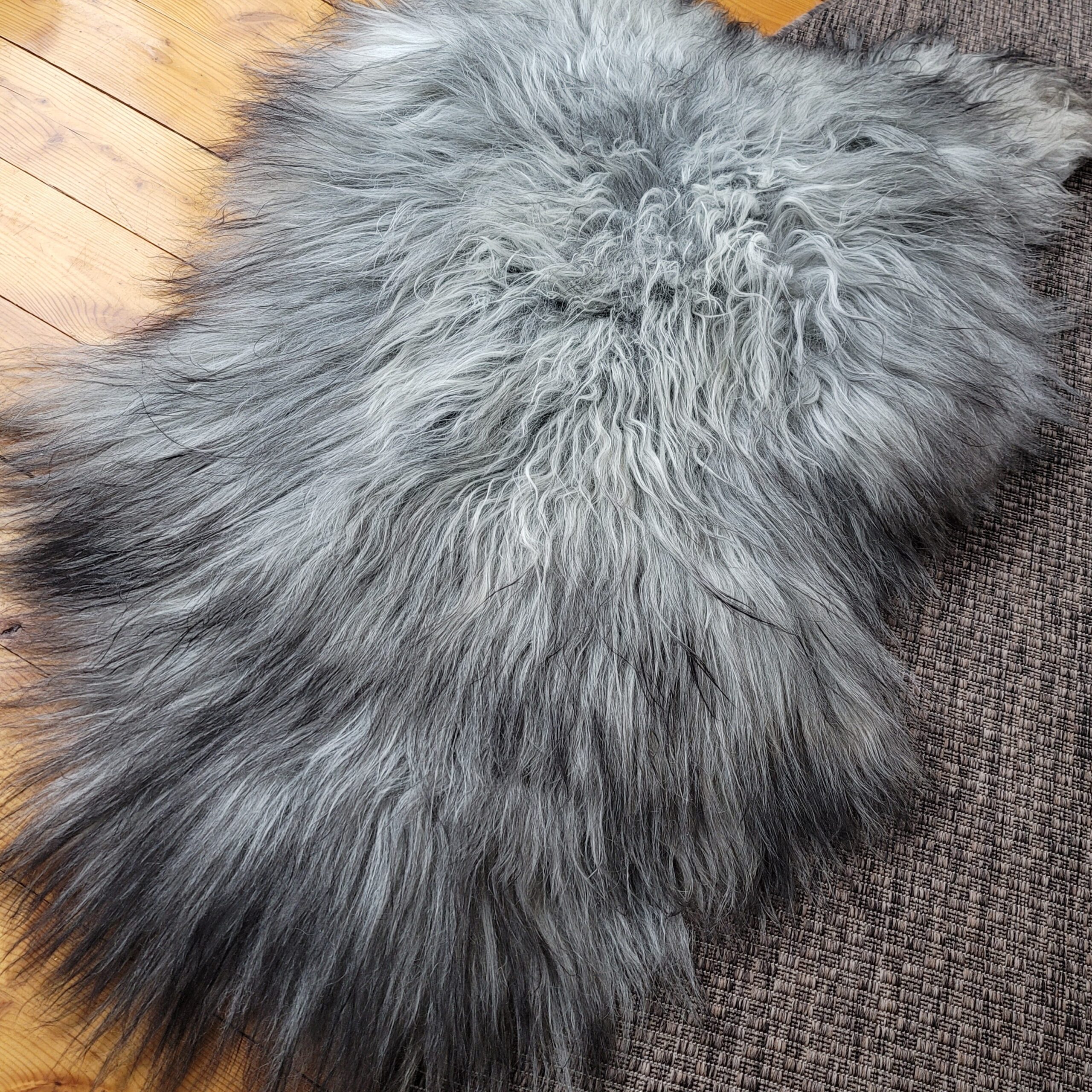XXL Light Silvery Gray Moorit Icelandic Sheepskin