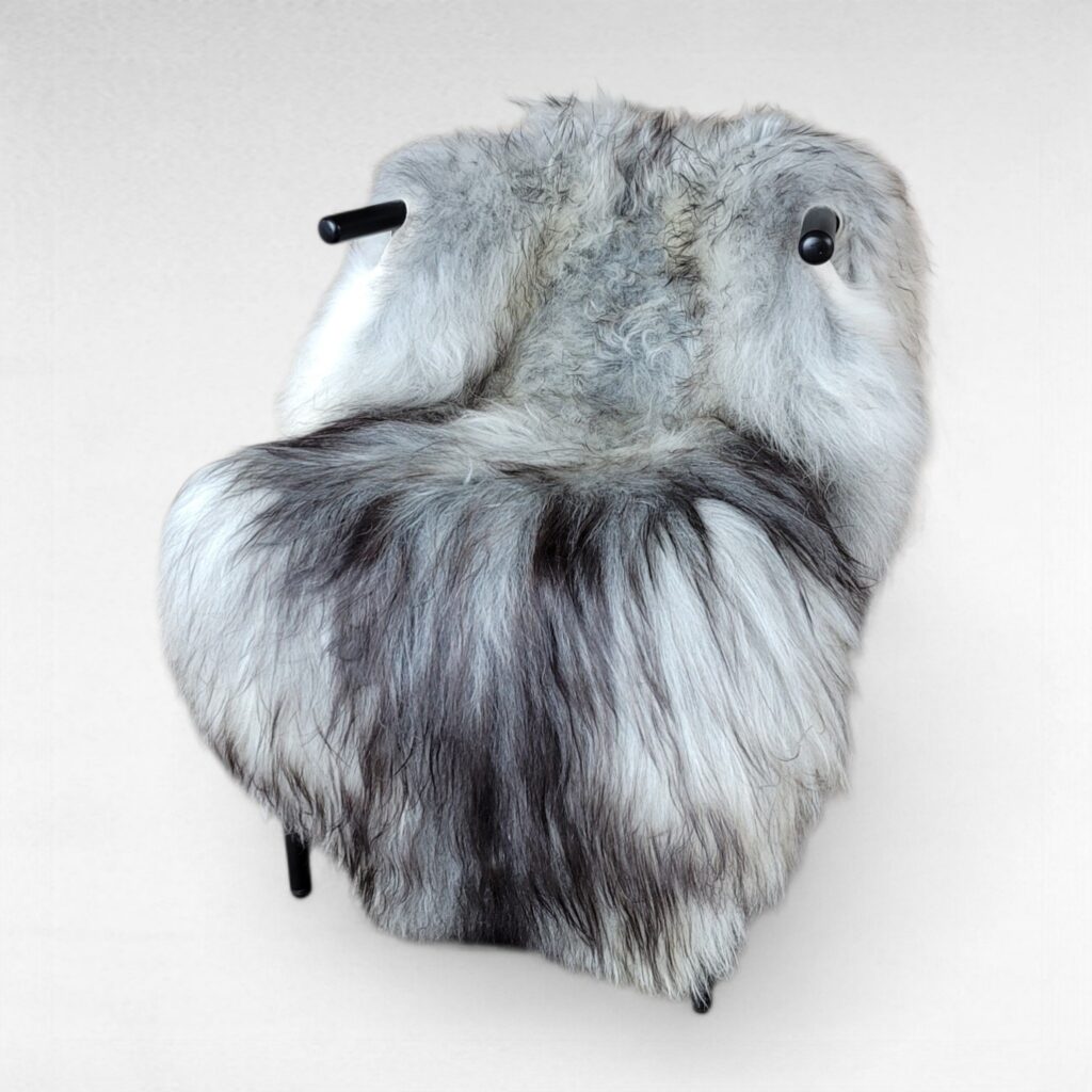 XXL Primitive Gray Moorit Icelandic Sheepskin