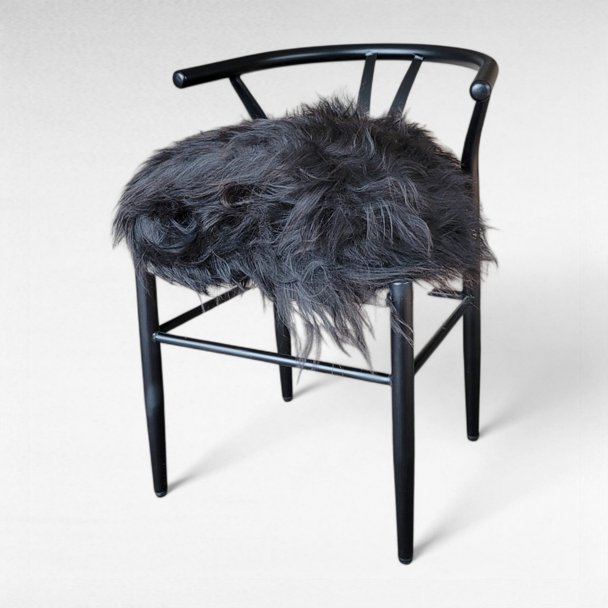 XXL Natural Black Icelandic Sheepskin 56" x 36" Black Icelandic Sheepskin Pelt | Natural Wool, Genuine Fur Accent Rug, Boho Nordic Décor