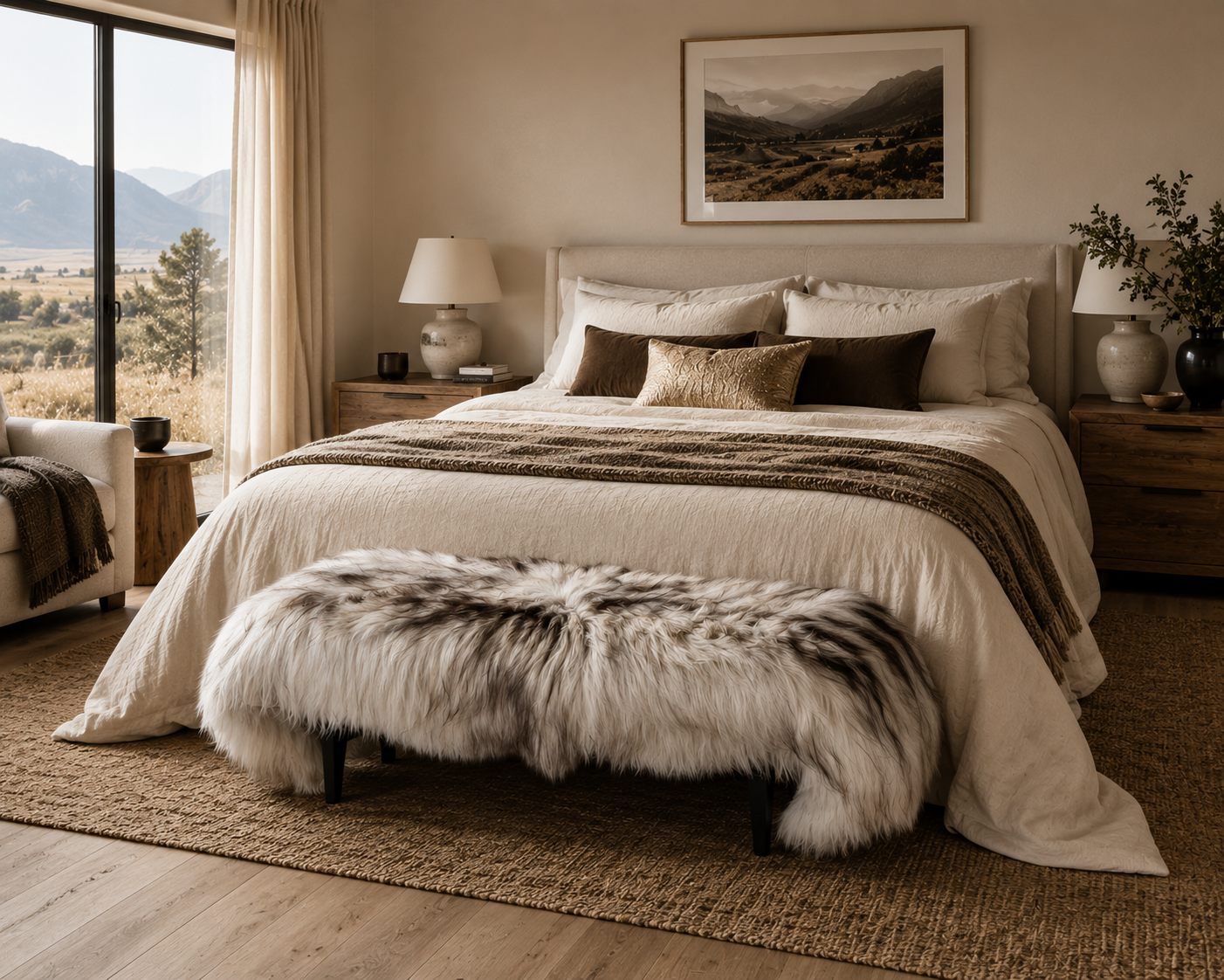 Genuine Double Icelandic Sheepskin bench Cover - Gray (84" x 32") Genuine Double Icelandic Sheepskin bench Cover - Gray (84" x 32") - Image 7
