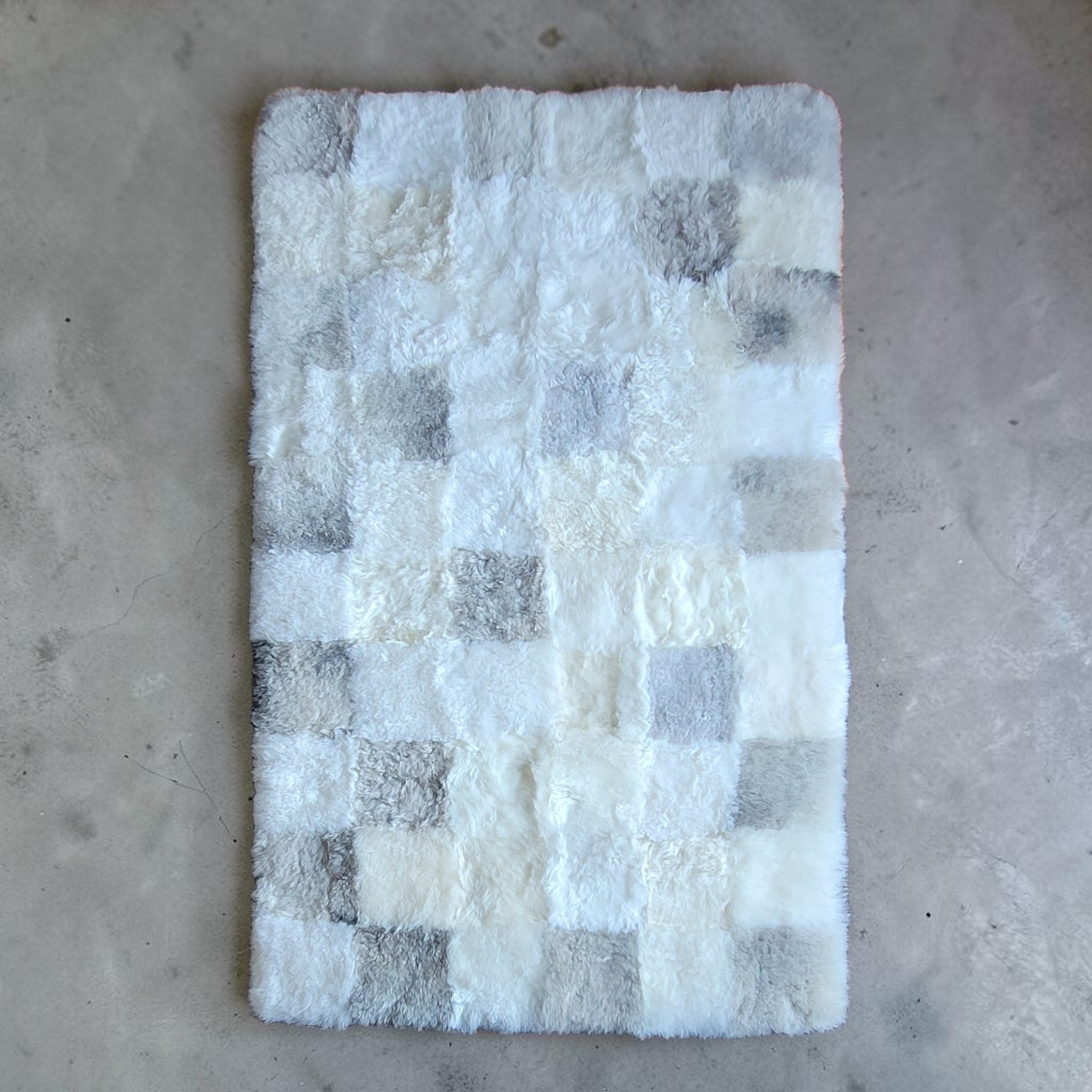 Designer Lambskin Blankets Light Beige Tones Rectangle Sheepskin Area Rug