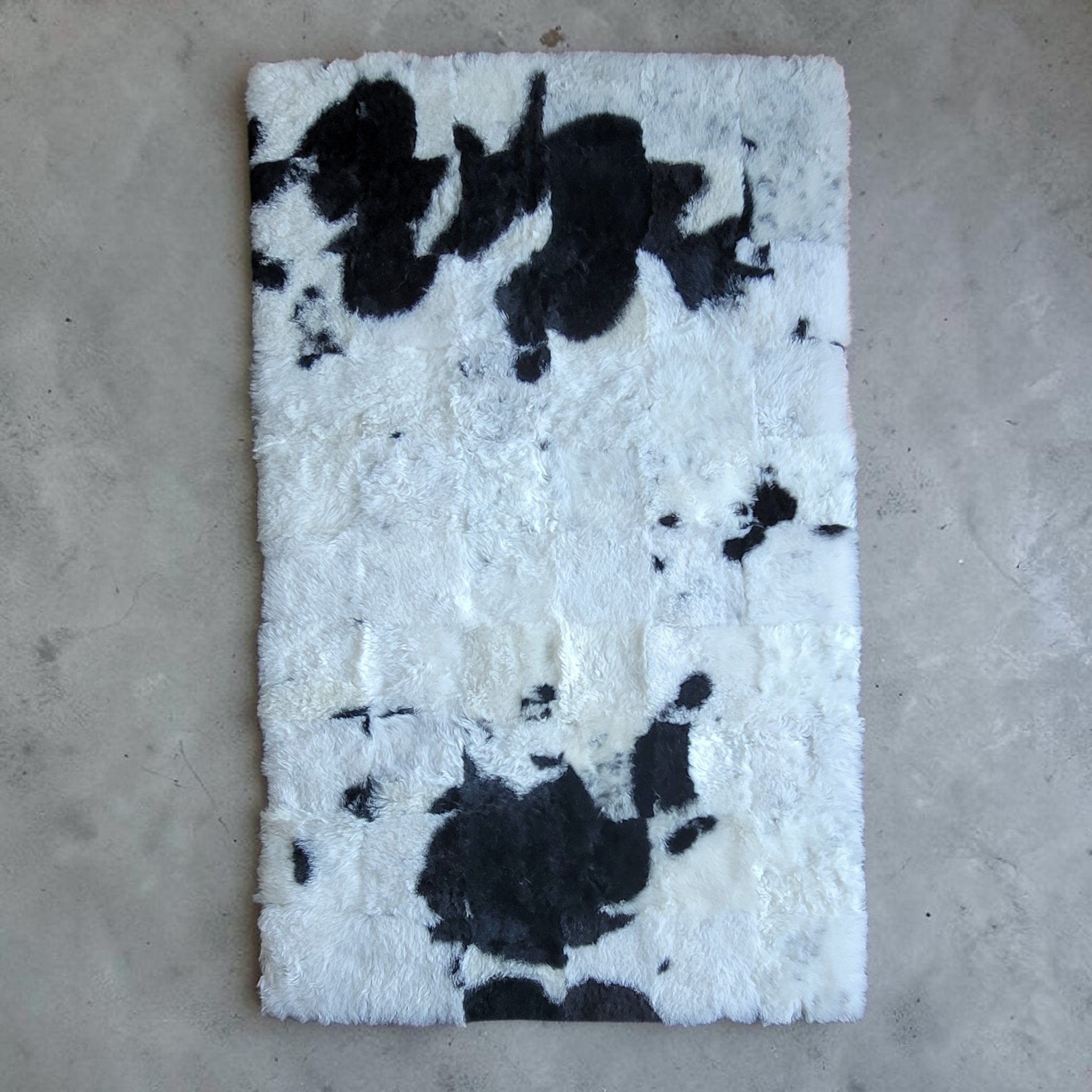 Designer Lambskin Blankets Dark Spotted Rectangle Sheepskin Area Rug